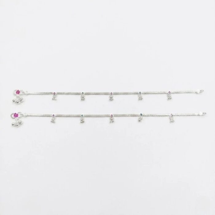 Pair of Silver Anklets | 10.5 inch Silver Anklets for Adults | Chandi ki Payal - Image 2