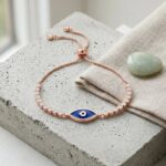 Rose Gold Evil Eye Bracelet for Women