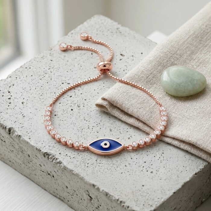 Rose Gold Evil Eye Bracelet for Women