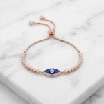 Protective Evil Eye Bracelet Rose Gold Plated