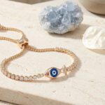 925 Sterling Silver Evil Eye Bracelet with Zirconia Stones