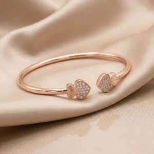 Elegant gift for her - Rose gold finish Sterling silver bracelet