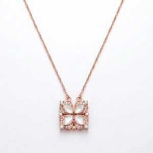Rose Gold finish sterling silver necklace for her | 925 silver