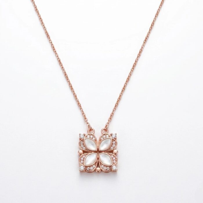 Rose Gold finish sterling silver necklace for her | 925 silver