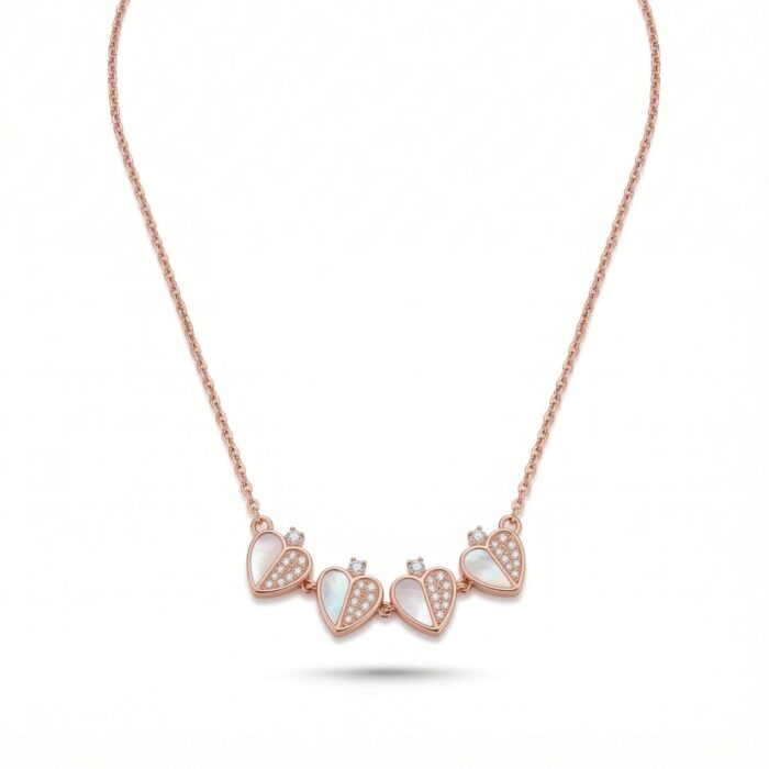 Rose Gold finish sterling silver necklace for her | 925 silver