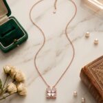 Rose Gold finish sterling silver necklace for her | 925 silver