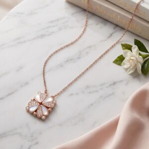 Rose Gold finish sterling silver necklace for her | 925 silver