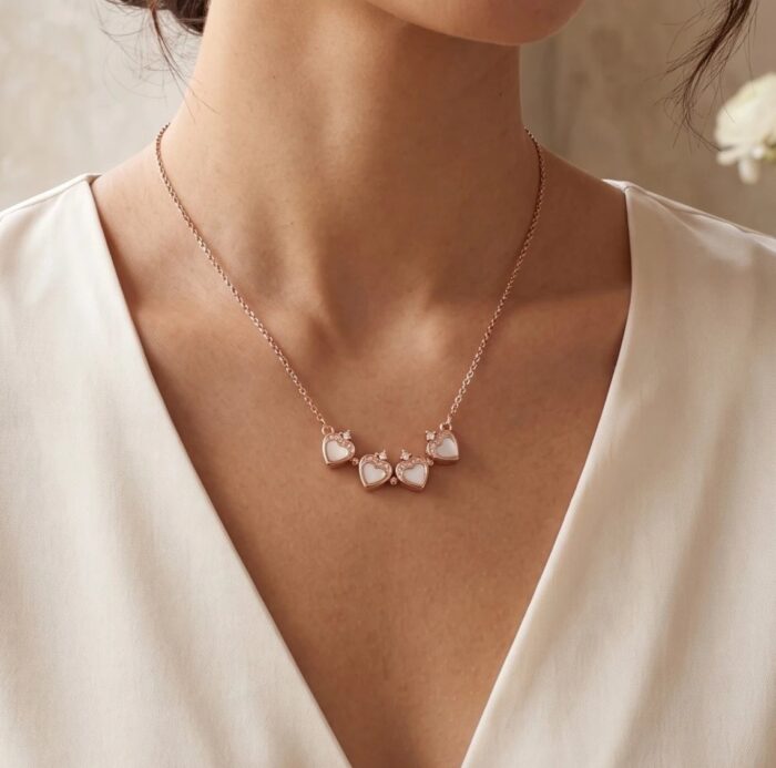 4 heart convertible clover necklace for women