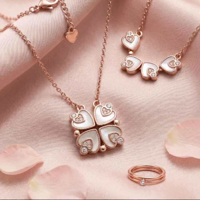 Rose Gold finish sterling silver necklace for her | 925 silver