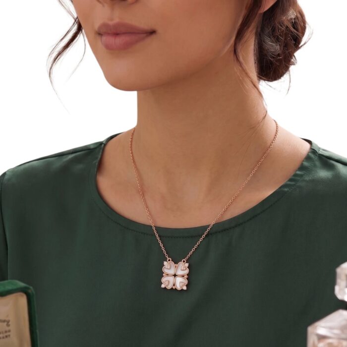 925 sterling silver heart pendant necklace rose gold