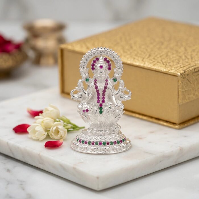 Silver Lakshmi Idol | Dazzle Series - Gaja Lakshmi