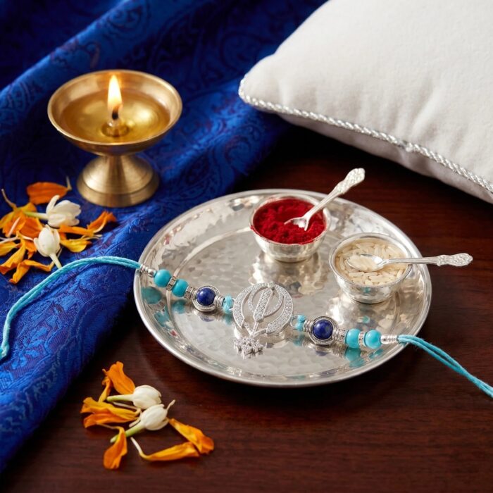 Pure Silver Rakhi - Khanda sahib | Nishaan Sahib Rakhi| Chandi di rakhdi in Canada and US