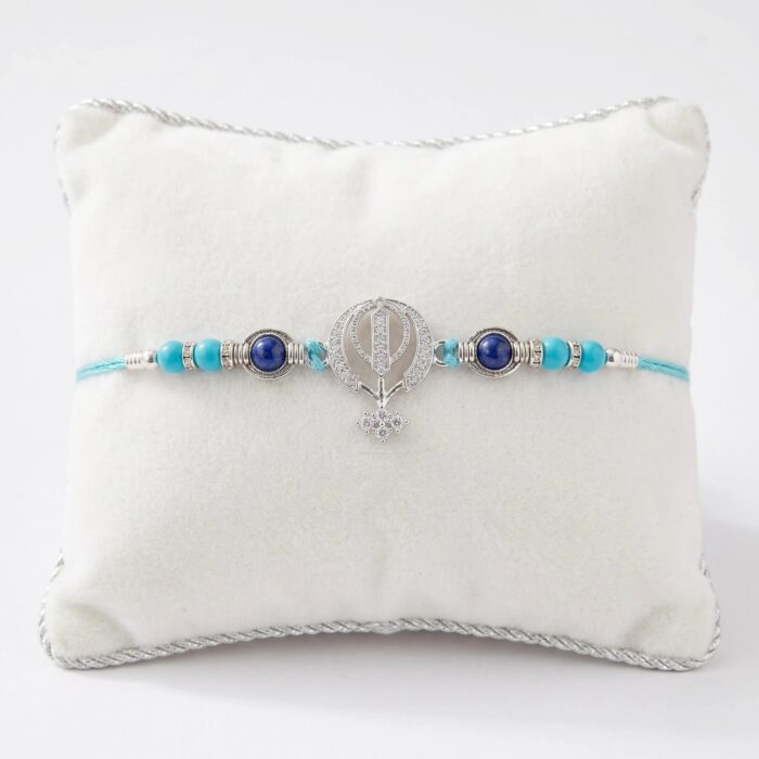 Pure Silver Rakhi - Khanda sahib | Nishaan Sahib Rakhi| Chandi di rakhdi in Canada and USA