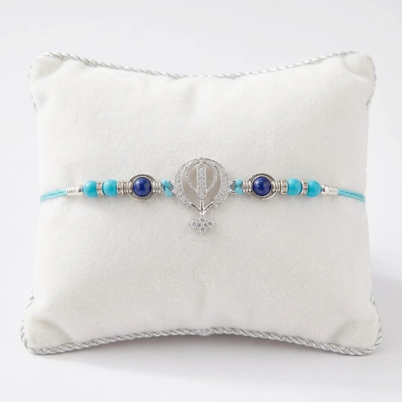 Pure Silver Rakhi - Khanda sahib | Nishaan Sahib Rakhi| Chandi di rakhdi in Canada and USA