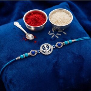 Pure Silver Rakhi - Khanda sahib | Nishaan Sahib Rakhi| Chandi di rakhdi in Canada and US