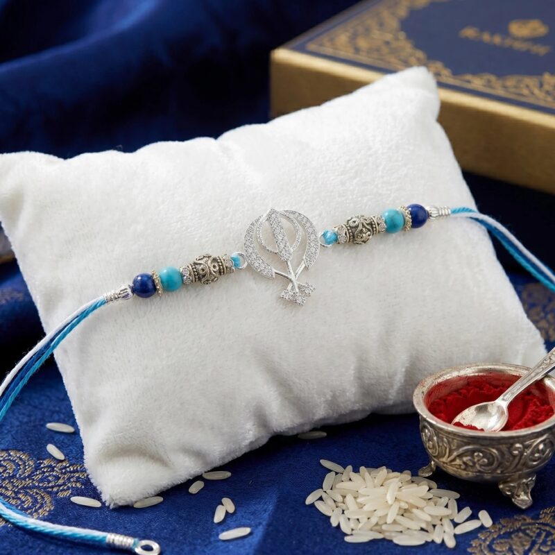 Pure Silver Khanda Rakhi | 925 Sterling silver Rakhi