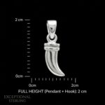 Dimensions of pure silver sword pendant for kids