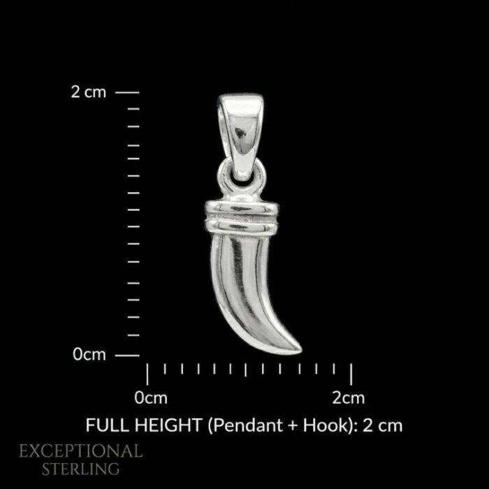 Dimensions of pure silver sword pendant for kids
