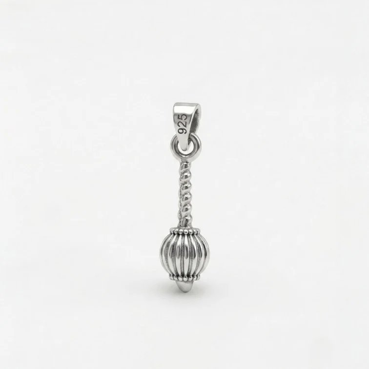 Solid Silver Hanuman Gada Pendant Sterling Silver Hanuman Gada Pendant | 925 Pure Silver