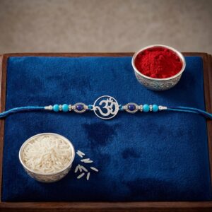 Pure Silver Rakhi - Sterling Silver Om Rakhi | Chandi ki Rakhi in Canada