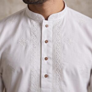 Embroidery Kurta Pajama Set - White | Premium Men's Kurta set
