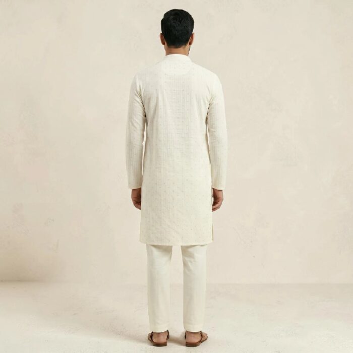 Premium Cotton Kurta - White - Image 6