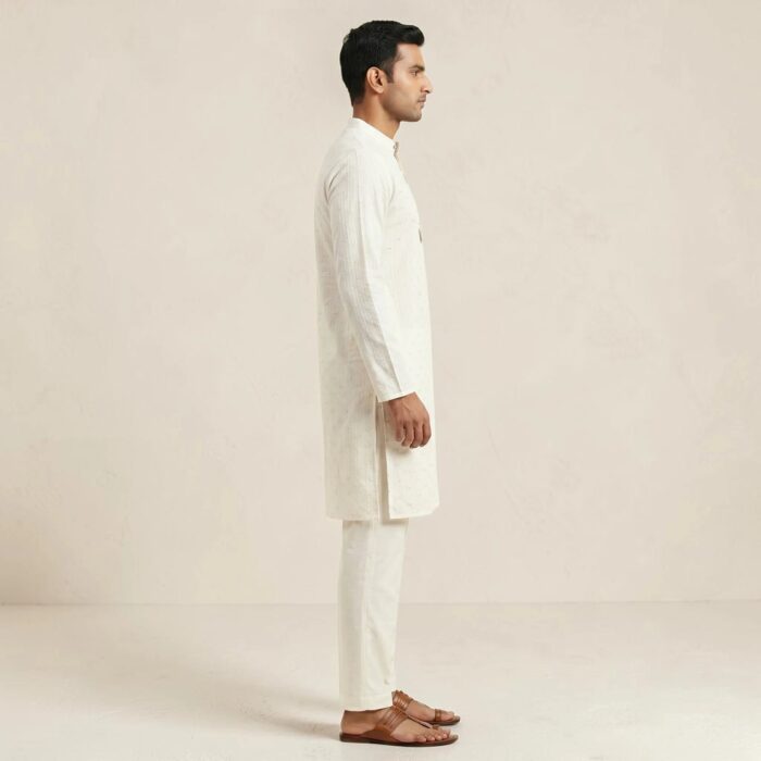 Premium Cotton Kurta - White - Image 4
