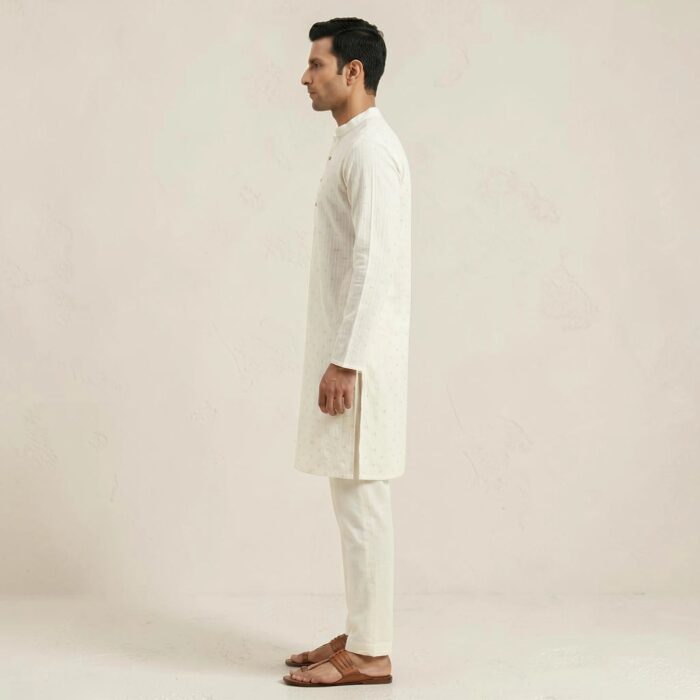 Premium Cotton Kurta - White - Image 5