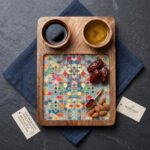 2 Bowl charcuterie board | Wooden serving platter
