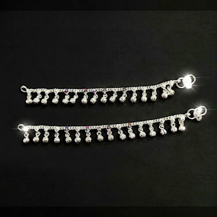 Pair of Pure Silver Anklet - 5.5 inch | Pure silver anklet for baby