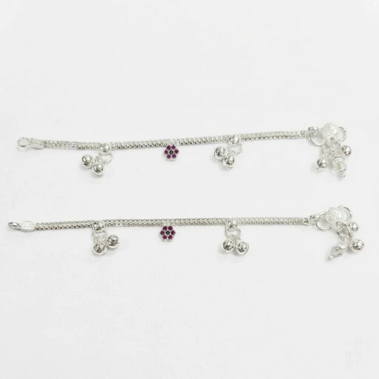 1780679746093.webp Pair of Pure Silver Anklet - 5.5 inch | Silver Anklet for Baby - Image 1