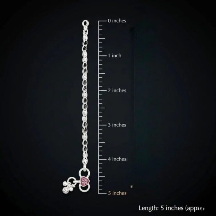Pair of pure silver anklets - 5 inch | Chandi ki payal for Baby - Image 4