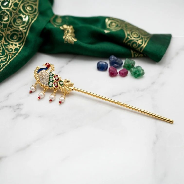 1781043836636.webp Handmade Peacock Bansuri Flute for Kanhaji Ladoo Gopal - Image 1