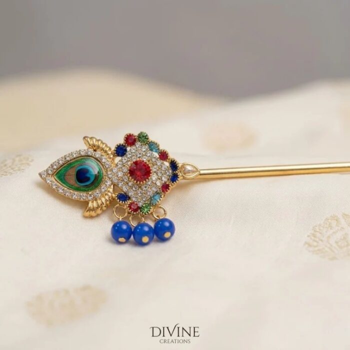 Handmade Peacock Bansuri Flute for Kanhaji Ladoo Gopal - Image 6