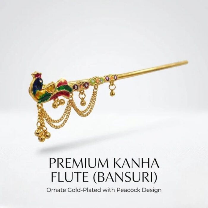 Handmade Peacock Bansuri Flute for Kanhaji Ladoo Gopal - Image 6