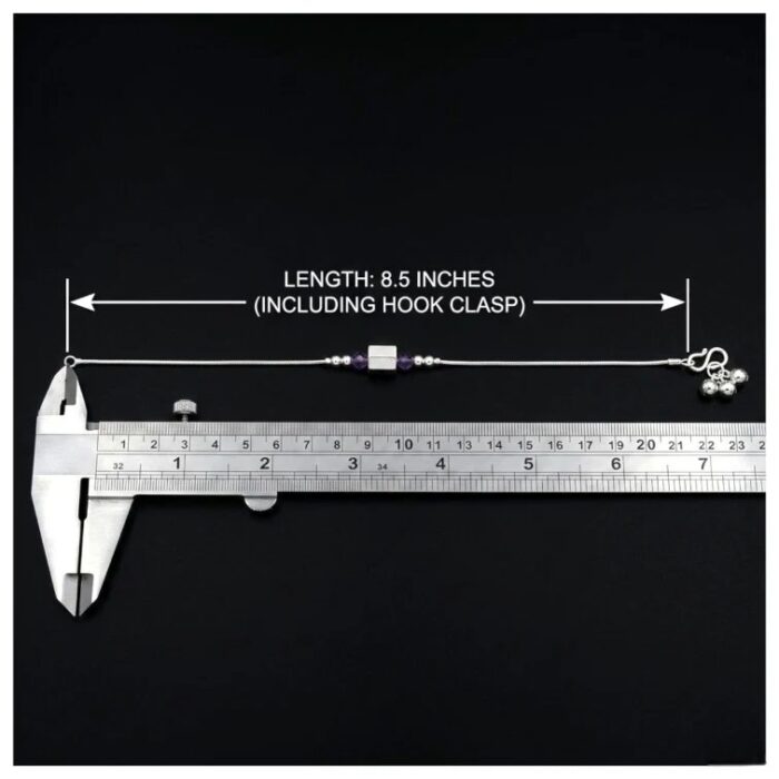 Pair of Pure Silver Anklet - 8.5 inch | Pure silver ankle bracelet - Image 5