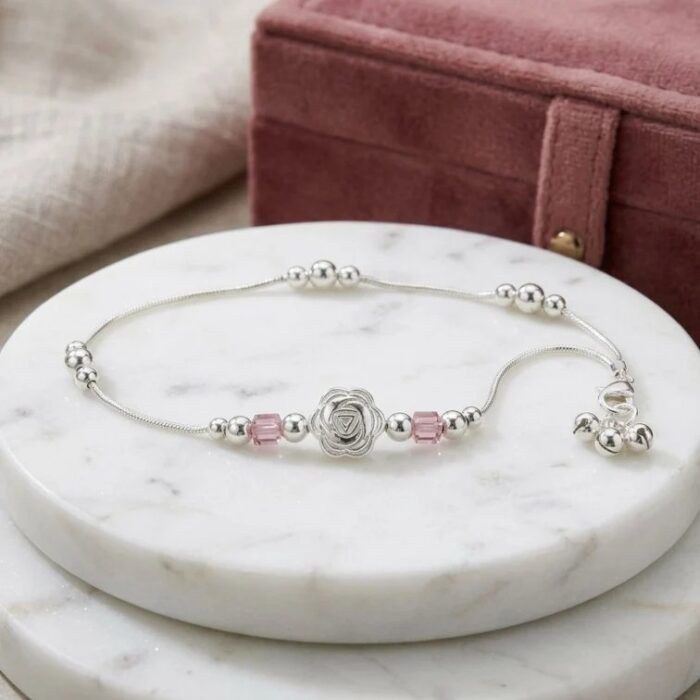 925 Sterling Silver Anklet | Single Anklet for Adults - 9.5 inch - Image 2