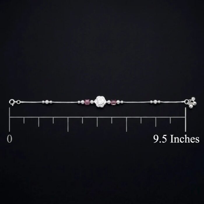925 Sterling Silver Anklet | Single Anklet for Adults - 9.5 inch - Image 4
