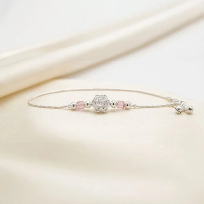 925 Sterling Silver Anklet | Single Anklet for Adults - 9.5 inch - Image 6