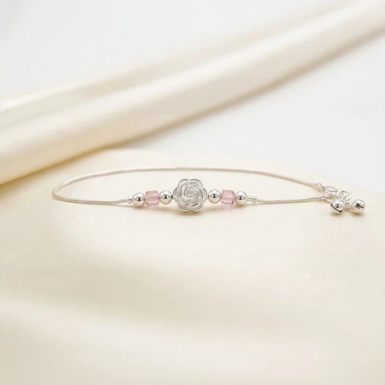 1781212130025.webp 925 Sterling Silver Anklet | Single Anklet for Adults - 9.5 inch - Image 1