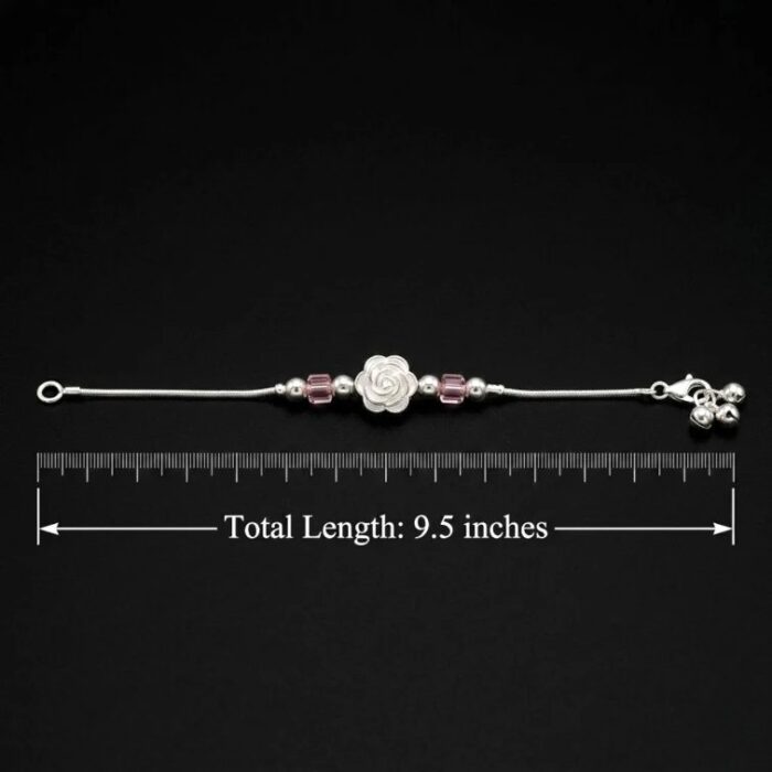 925 Sterling Silver Anklet | Single Anklet for Adults - 9.5 inch - Image 4