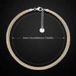 925 Sterling Silver Elegant Tri-Tone Multi-Strand Anklet / Bracelet - Image 4
