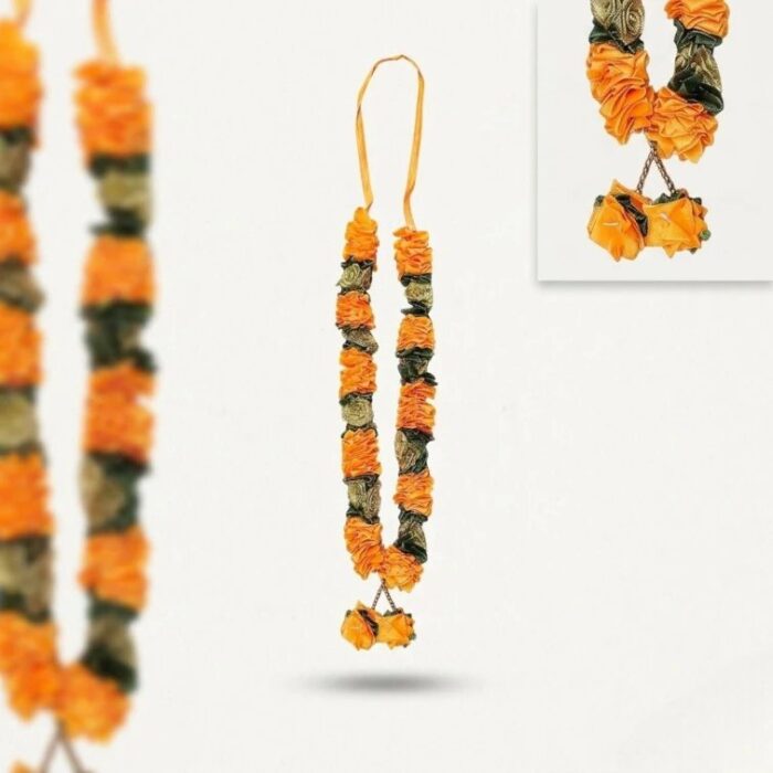 Wedding Garlands Pair – Orange | Garlands for Indian Wedding - Image 3
