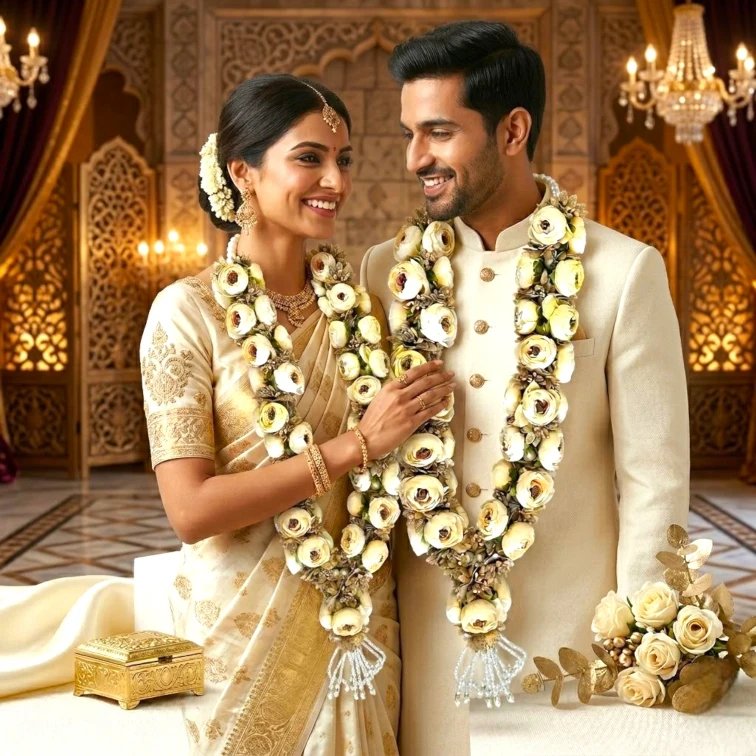 1781292248595.webp Wedding Garlands Pair - Yellow Rose - Image 1