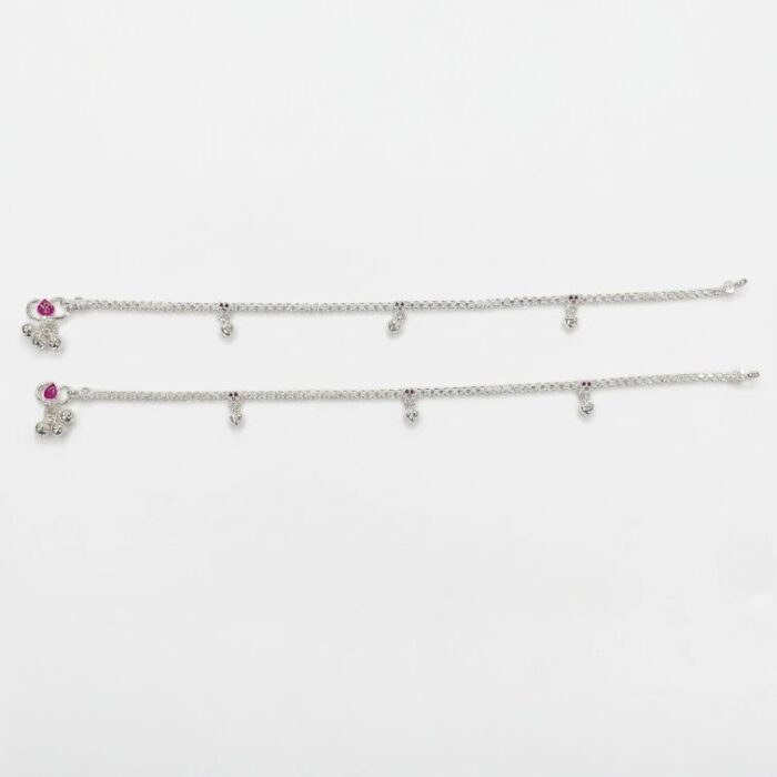 Pair of Pure Silver Anklets for Adults | 10.5" 925 Sterling Silver Payal | Asli Chandi Ki Payal - Image 2