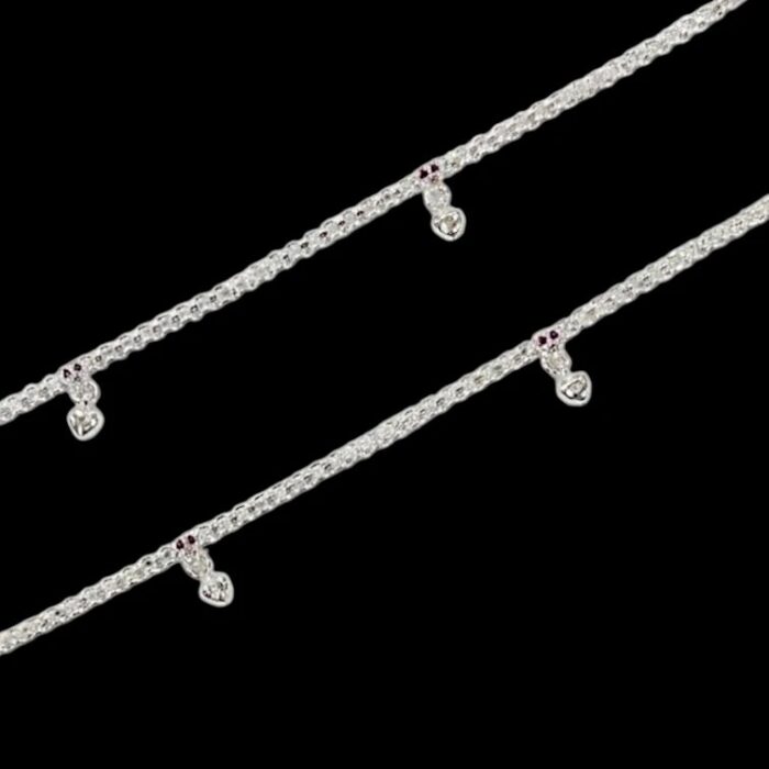 Pair of Pure Silver Anklets for Adults | 10.5" 925 Sterling Silver Payal | Asli Chandi Ki Payal - Image 4