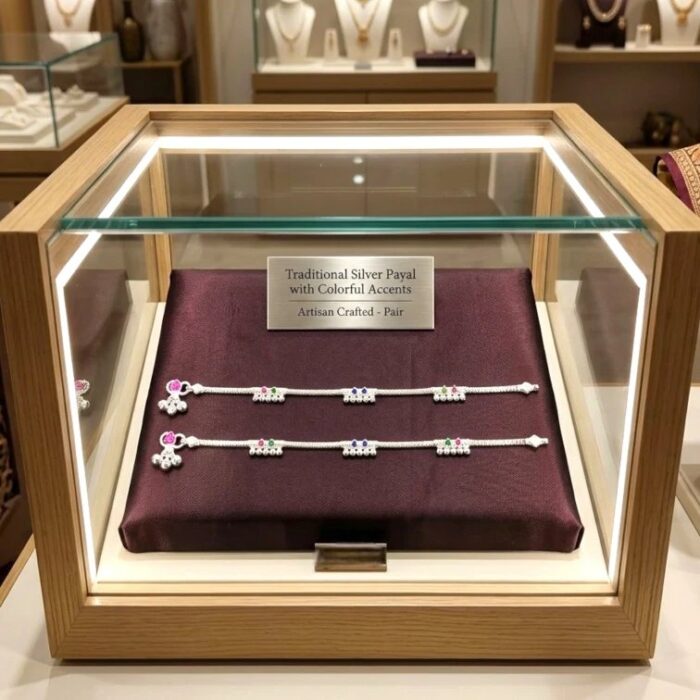 Pair of Pure Silver Anklets for Adults | 10.5" 925 Sterling Silver Payal | Asli Chandi Ki Payal - Image 3