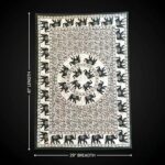 Monochrome Elephant Mandala Tapestry | Cotton Tapestry 41x29 Inch - Image 4