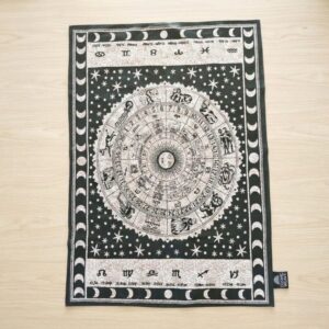 Cosmic Weave Celestial Zodiac | Cotton Tapestry 41x29 Inch