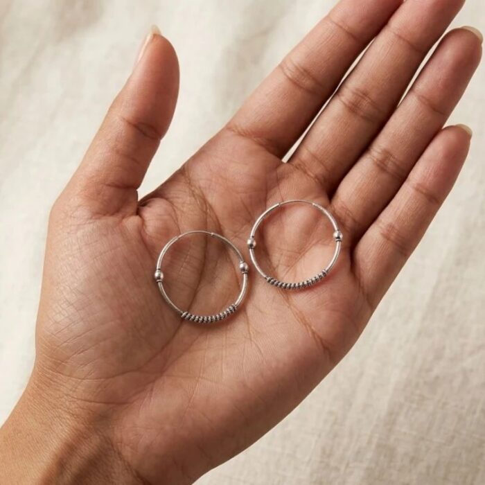 925 Sterling Silver - 3cm - Hoop Earrings - Image 4